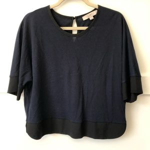 Black/Navy Colorblocked Crop